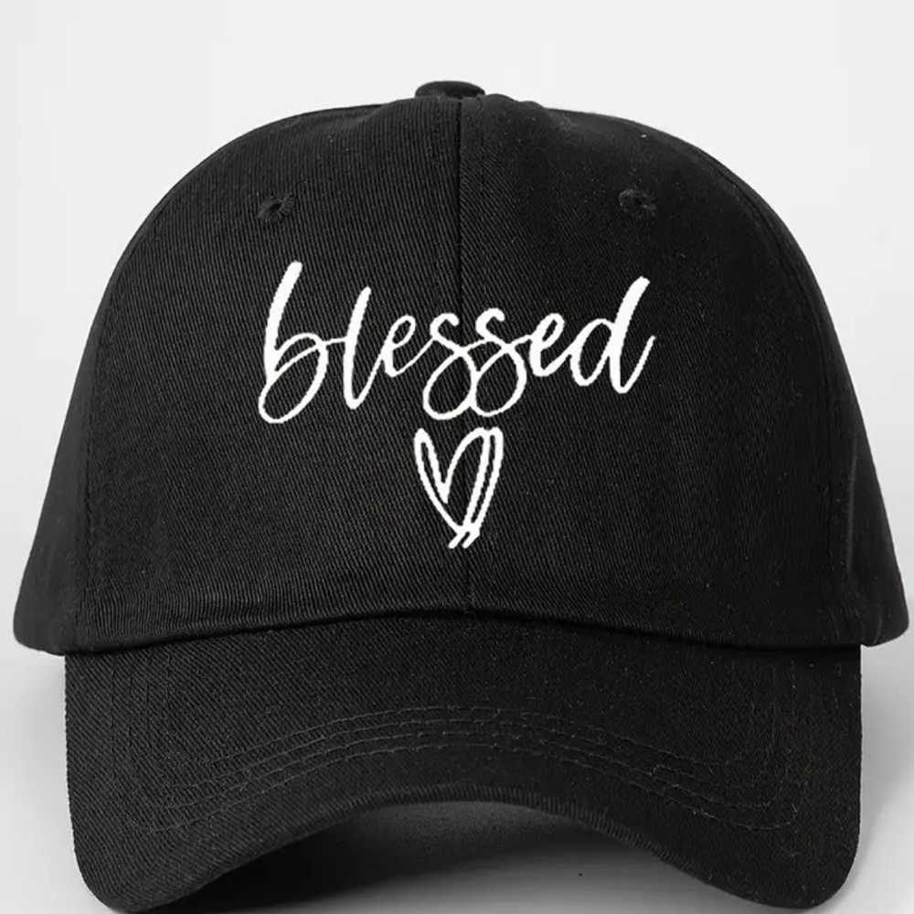 Black and White Embroidered Baseball Hat